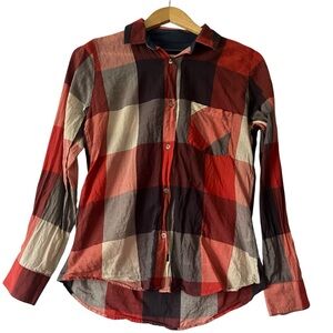 RAILS Shirt Women’s S Small Blue Red‎ White Buffalo Plaid Button Up Long Sleeve